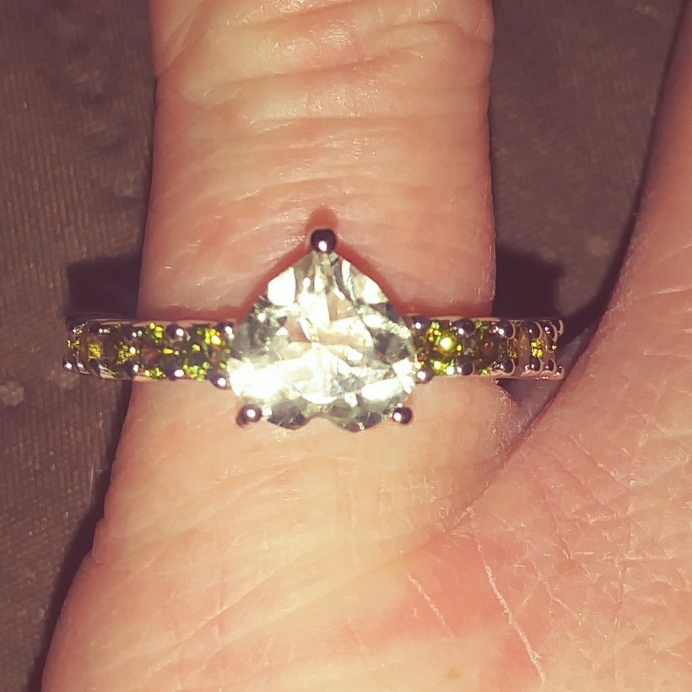 Green Amethyst/Simulated Peridot Ring
